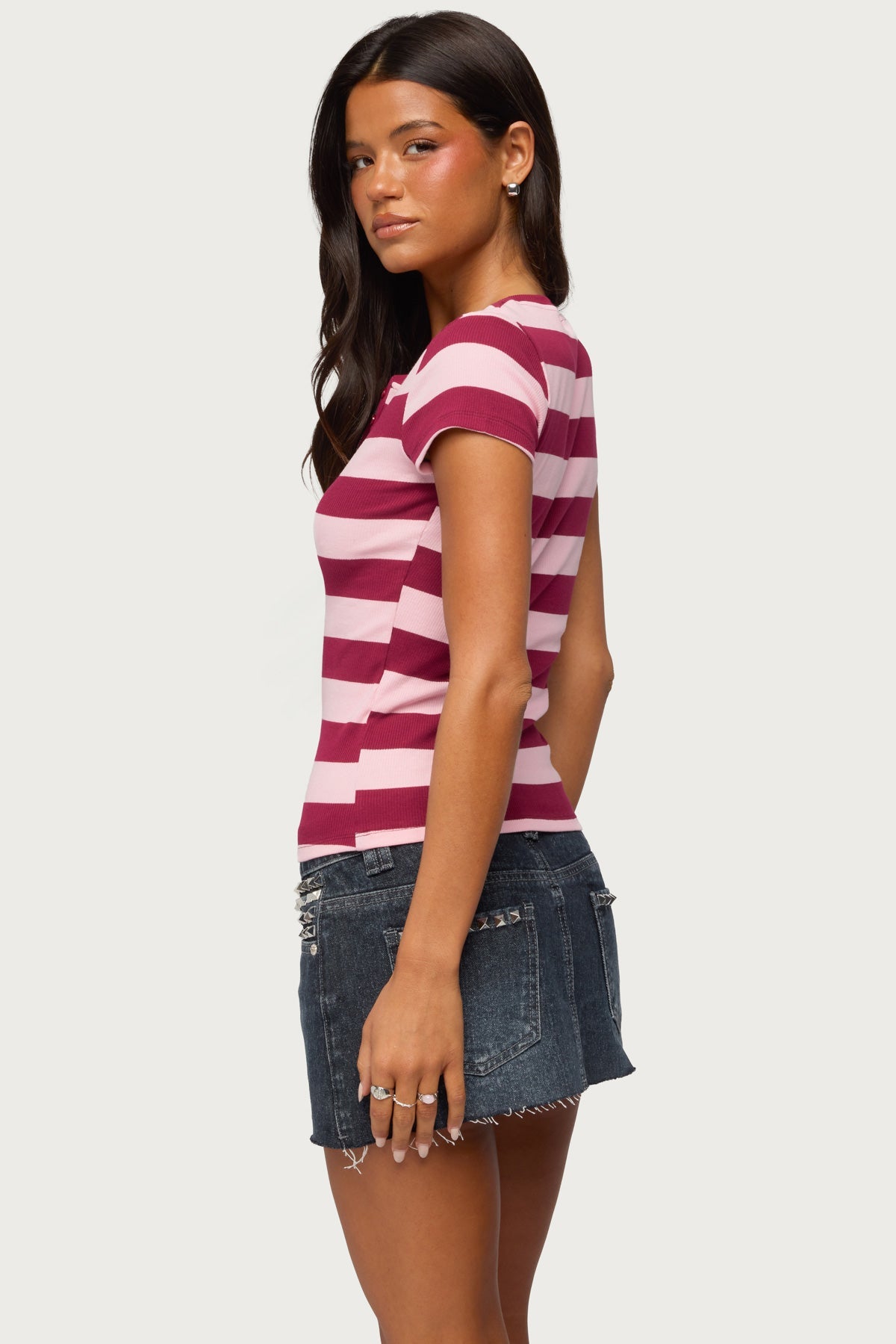 Rhianon Striped Henley Top