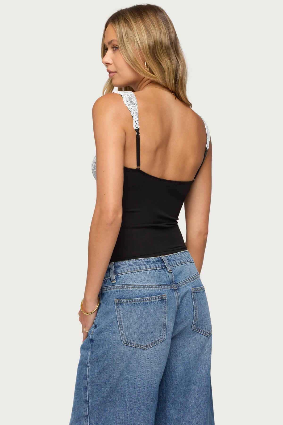 Troya Contrast Lacey Top