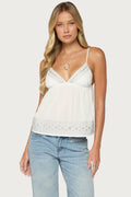 Shilah Embroidered Cotton Babydoll Top
