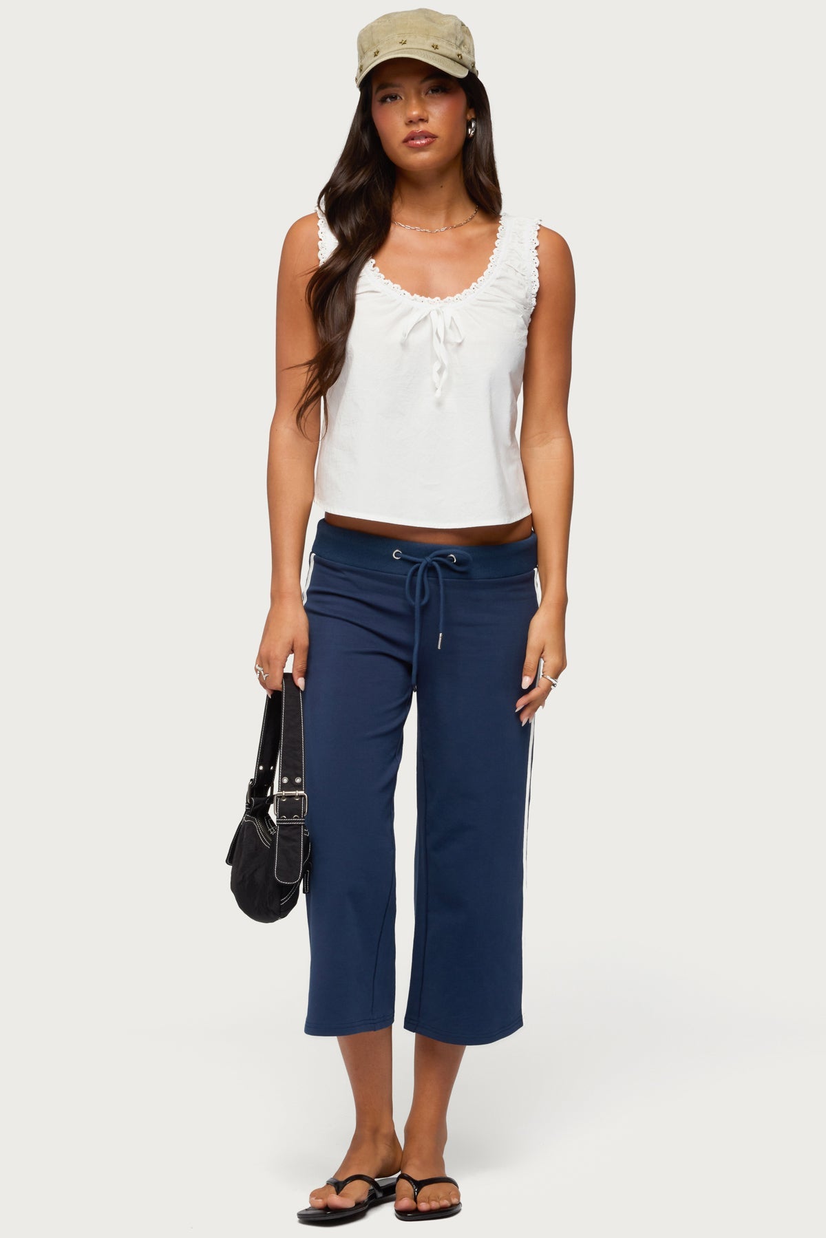 Edyth Tie Front Cotton Tank Top