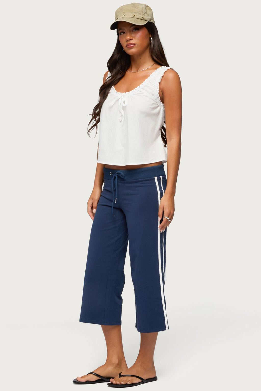Edyth Tie Front Cotton Tank Top