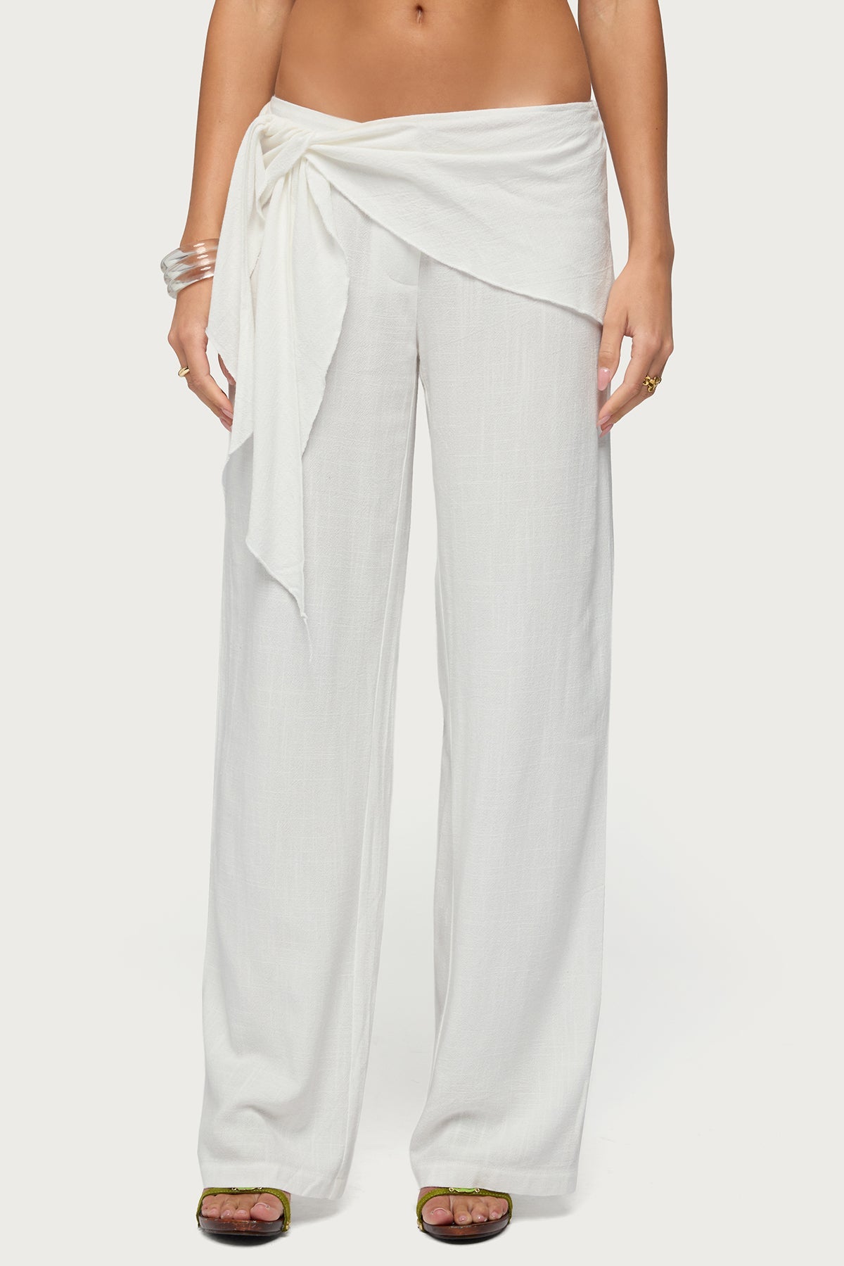 Suki Sarong Belt Linen Look Pants