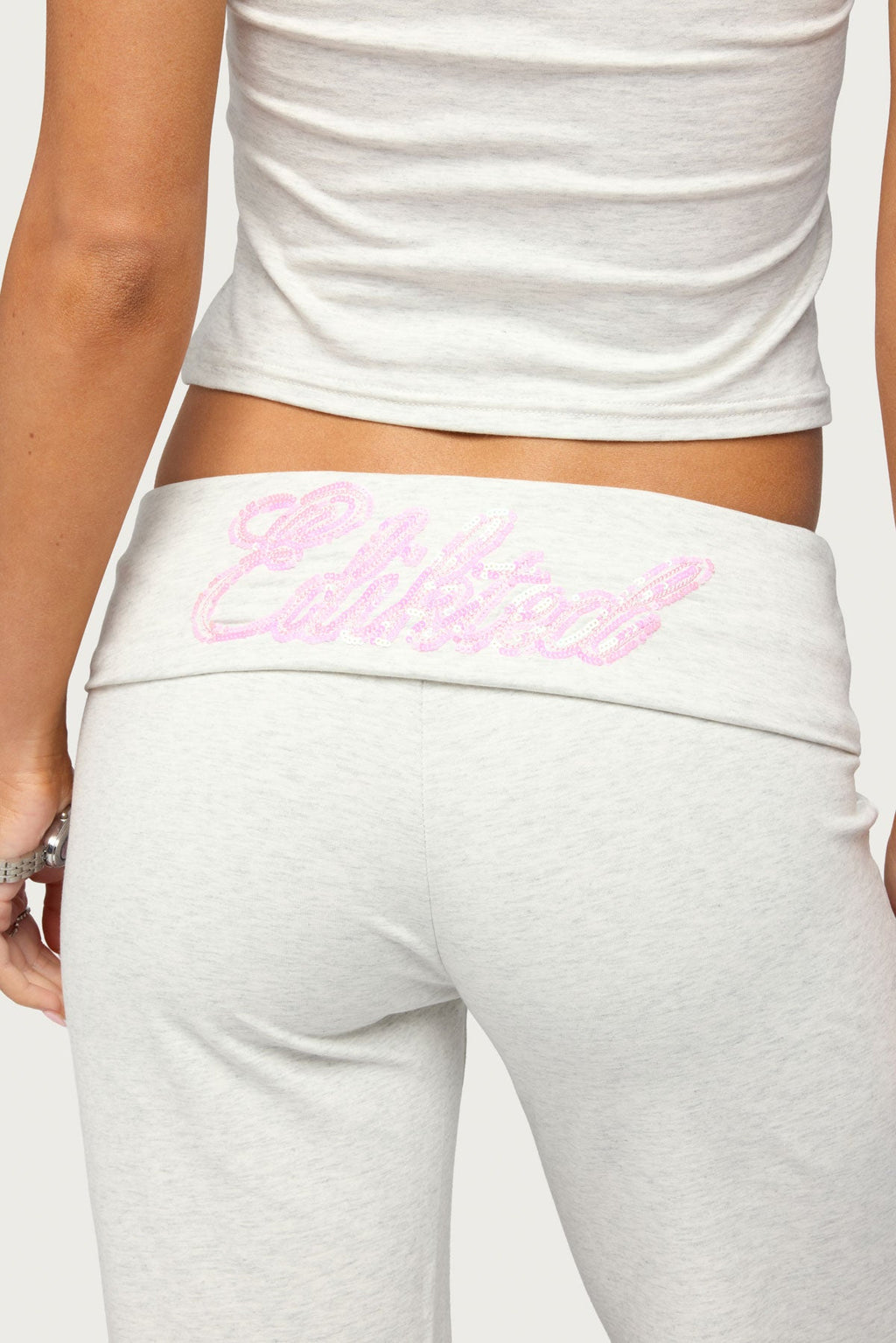 Edikted Wknd Sequin Foldover Pants