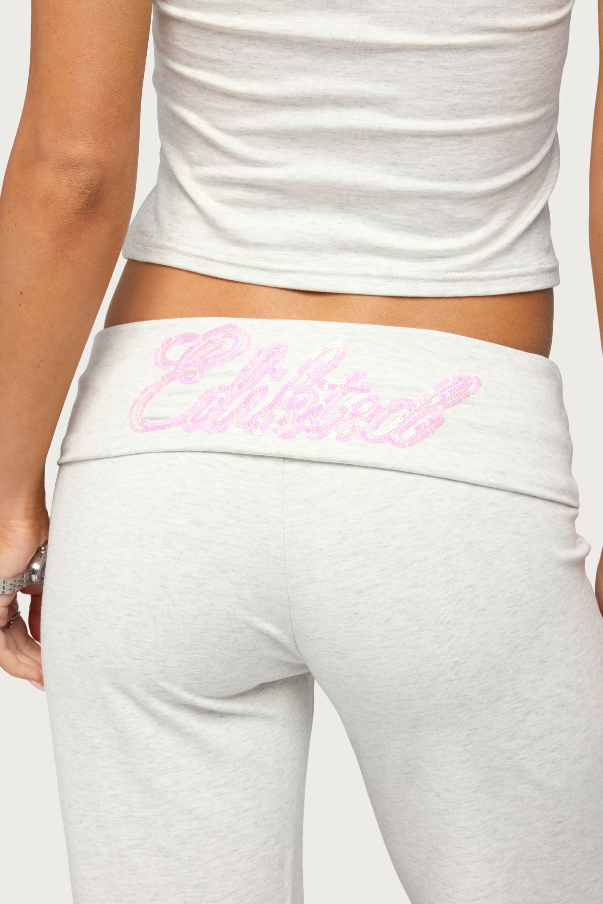 Edikted Wknd Sequin Foldover Pants