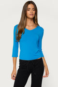 Toralei Three-Quarter Sleeve V Neck Top