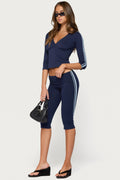 Danie Stripey Capri Leggings