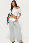 Idha Contrast Foldover Baggy Sweatpants