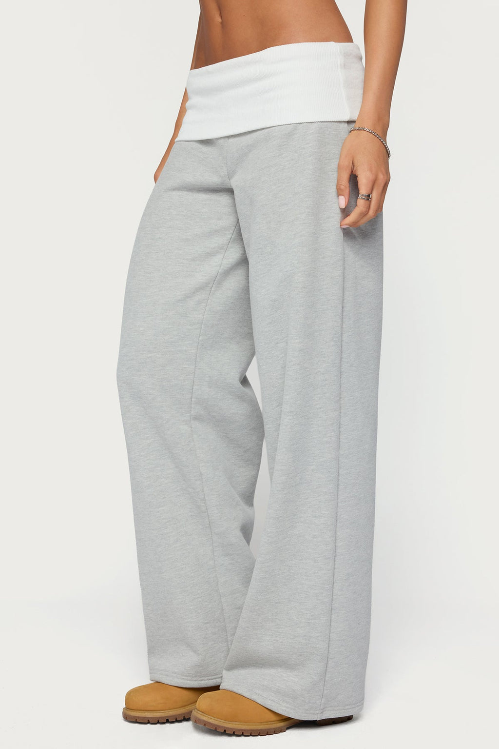 Idha Contrast Foldover Baggy Sweatpants