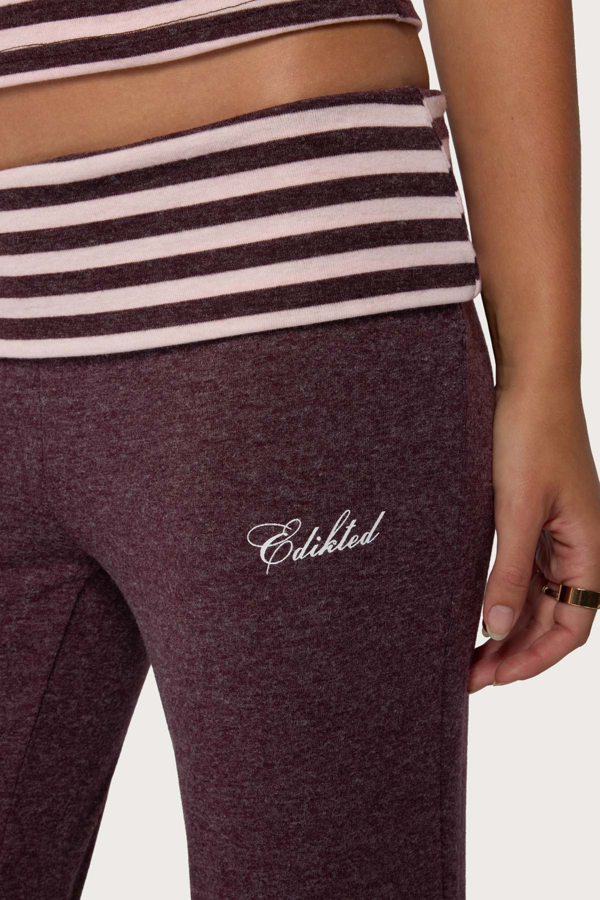 Stay Edikted Stripey Foldover Pants