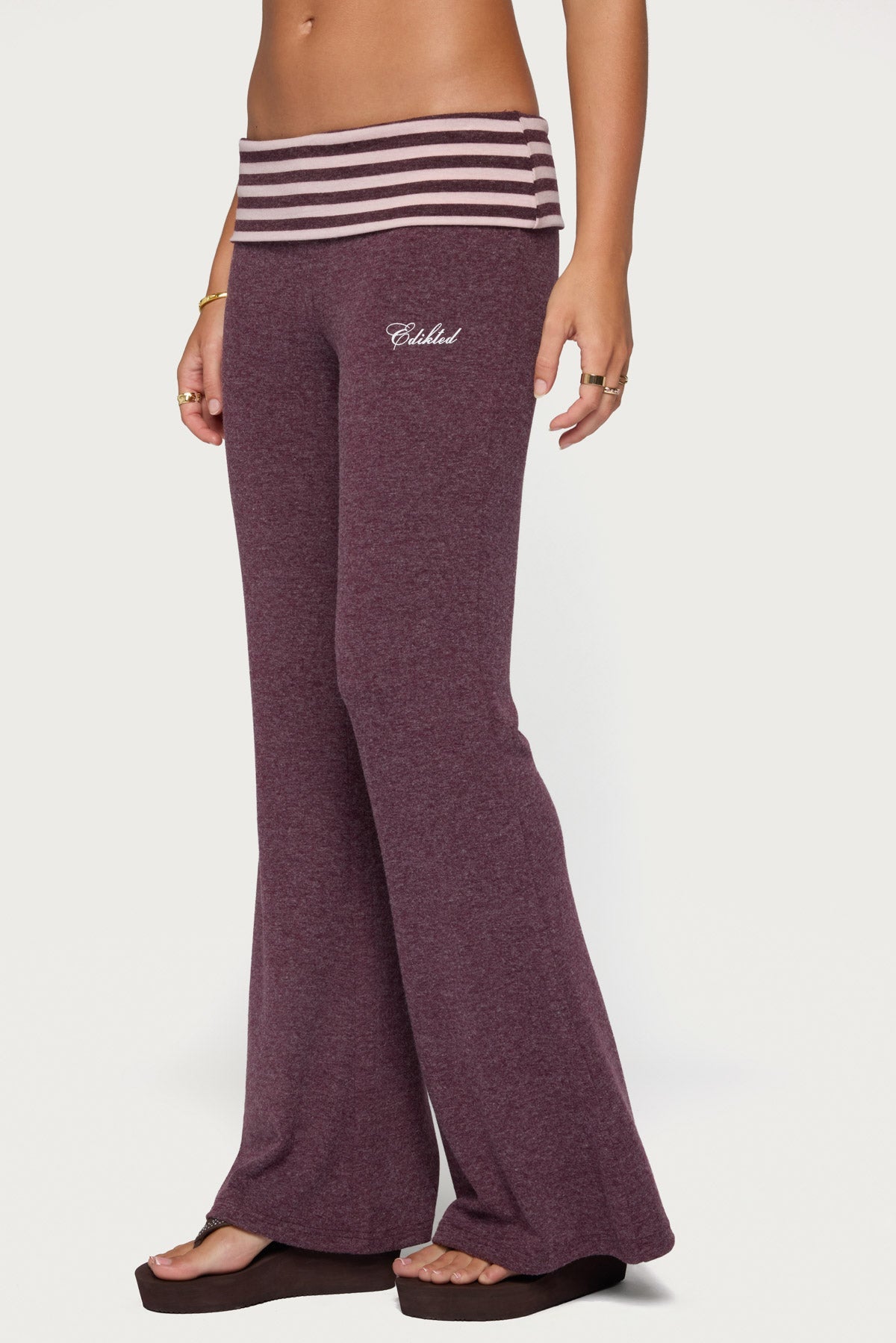 Stay Edikted Stripey Foldover Pants