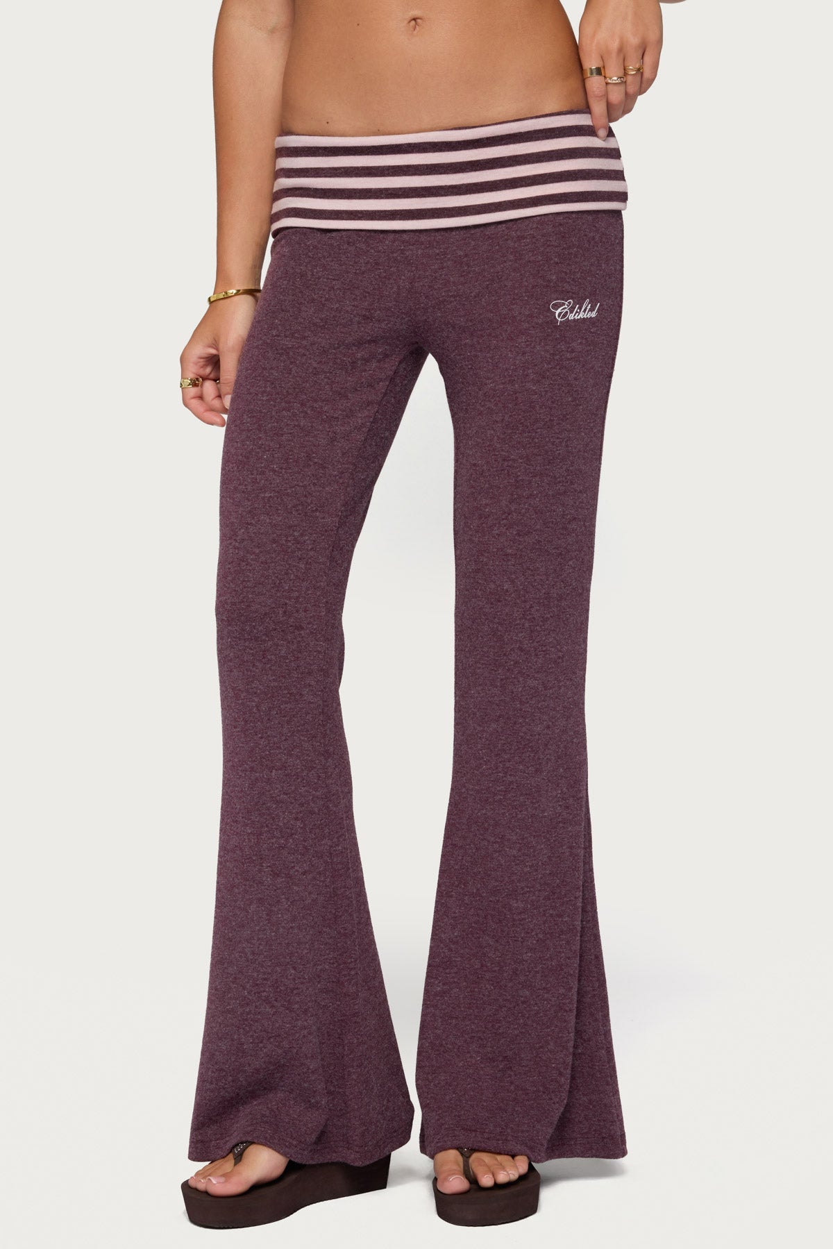 Stay Edikted Stripey Foldover Pants