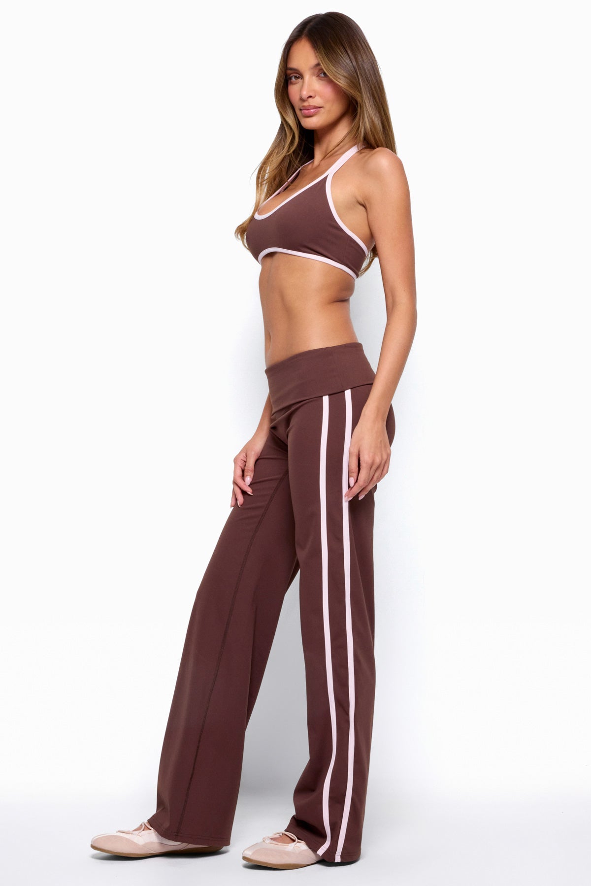 Anica Stripey Mid Rise Foldover Pants