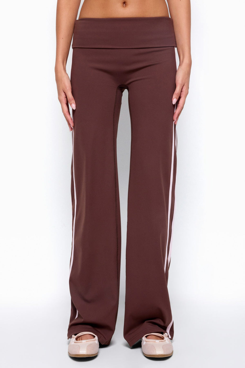 Anica Stripey Mid Rise Foldover Pants