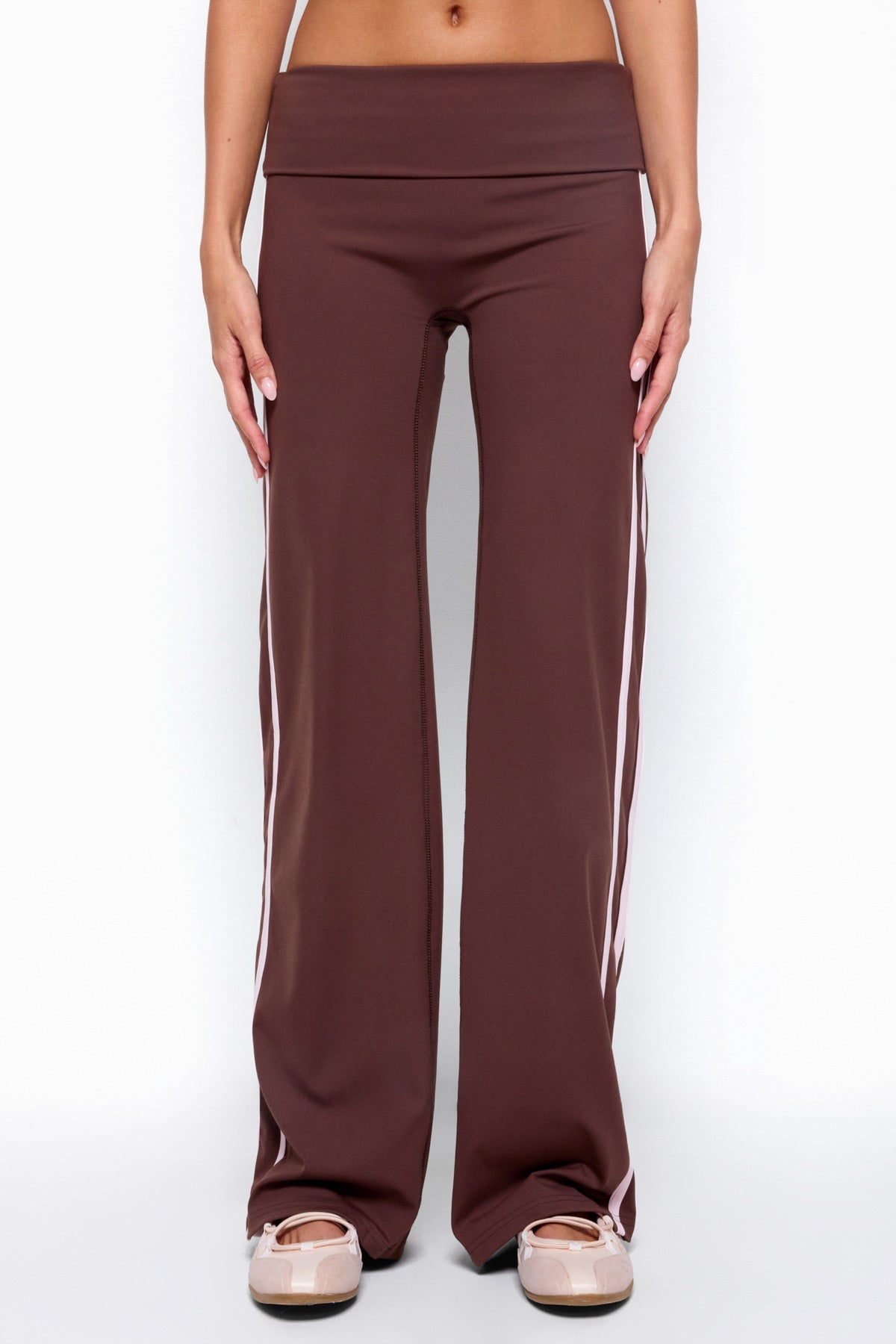 Anica Stripey Mid Rise Foldover Pants