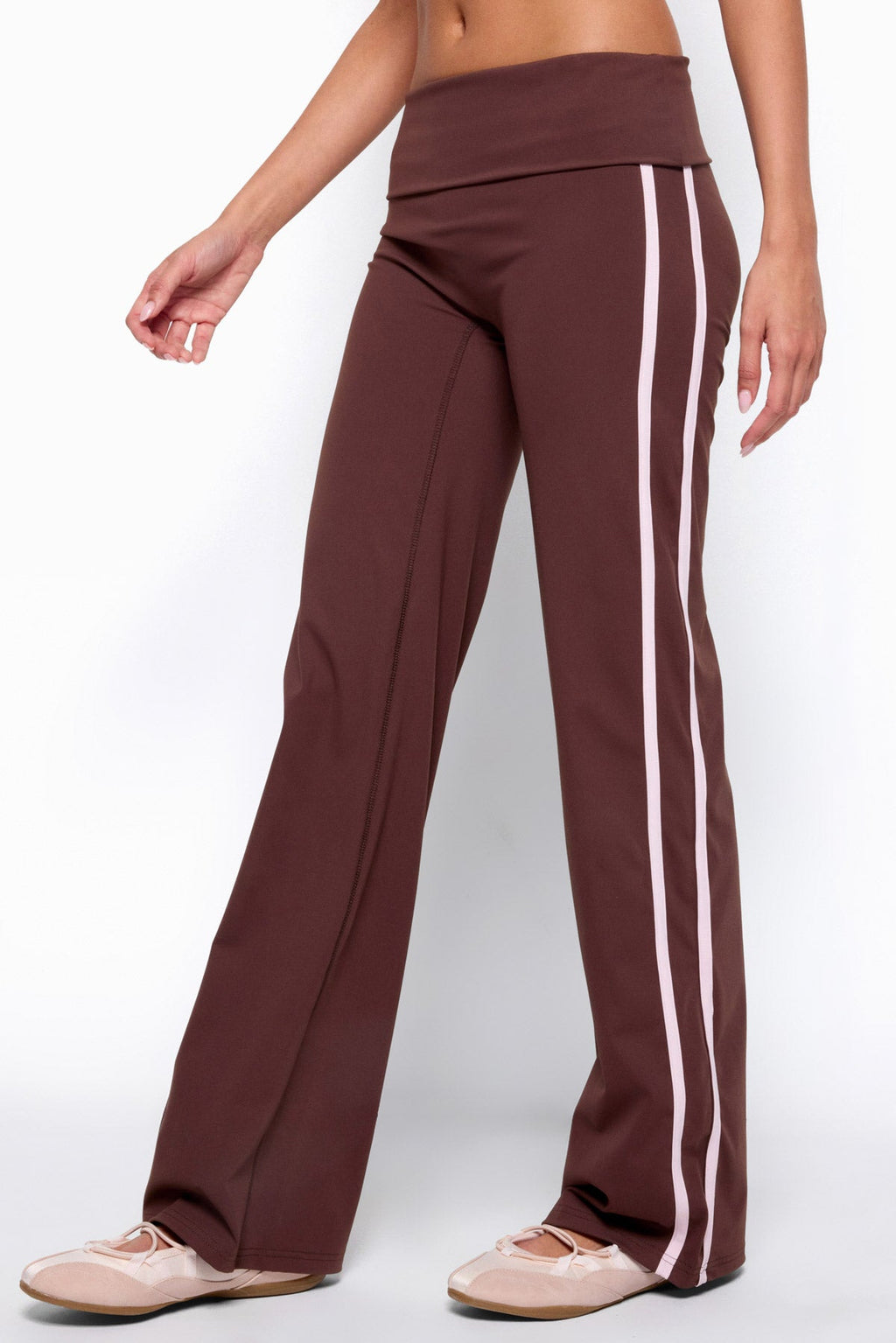 Anica Stripey Mid Rise Foldover Pants