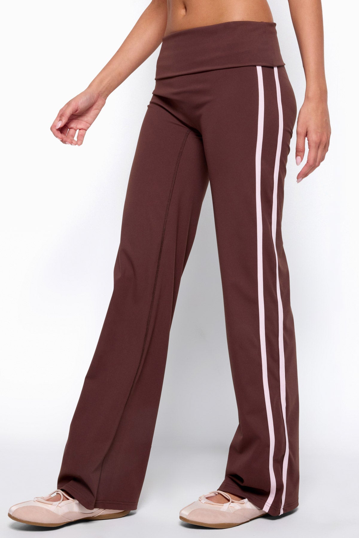 Anica Stripey Mid Rise Foldover Pants