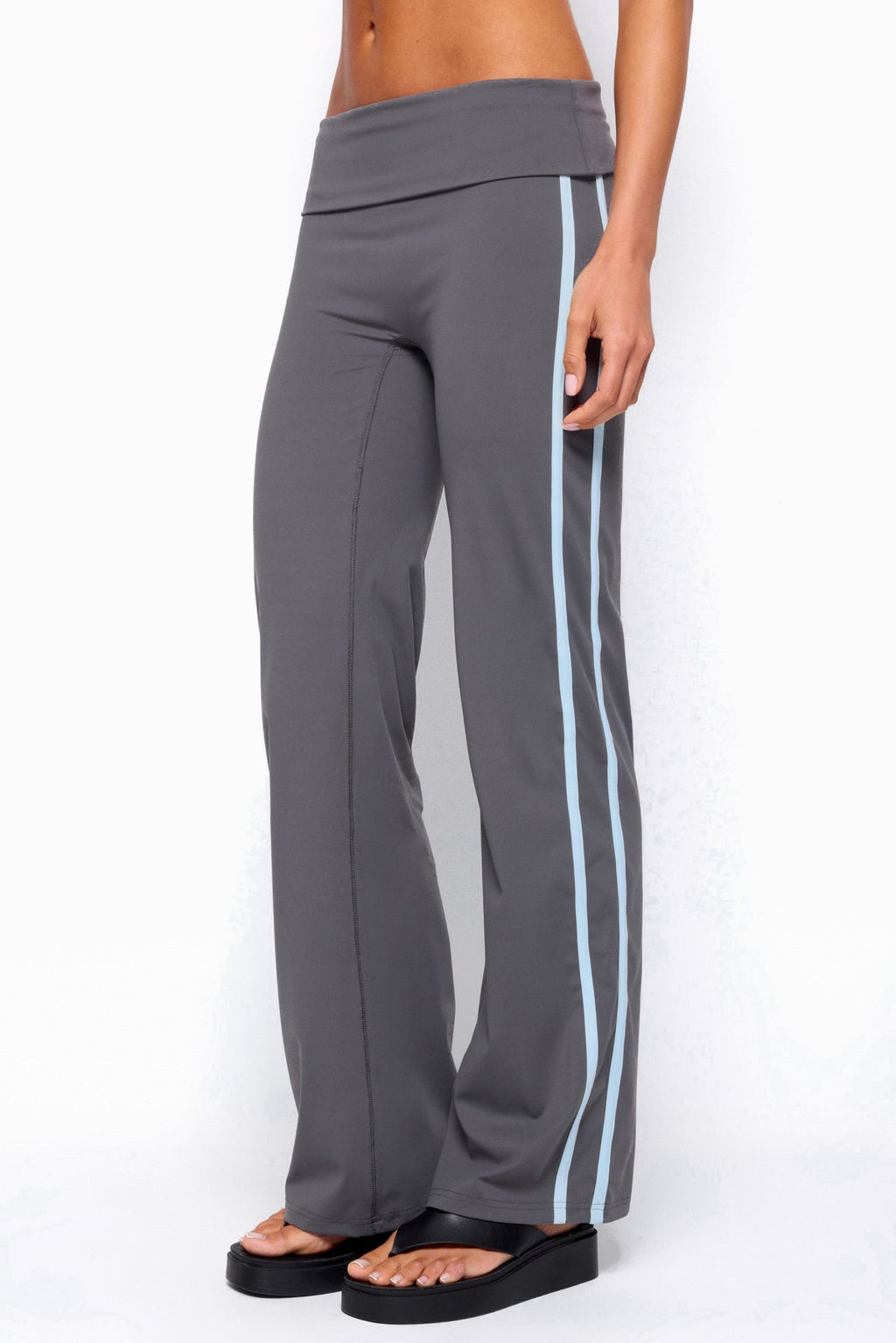 Anica Stripey Mid Rise Foldover Pants