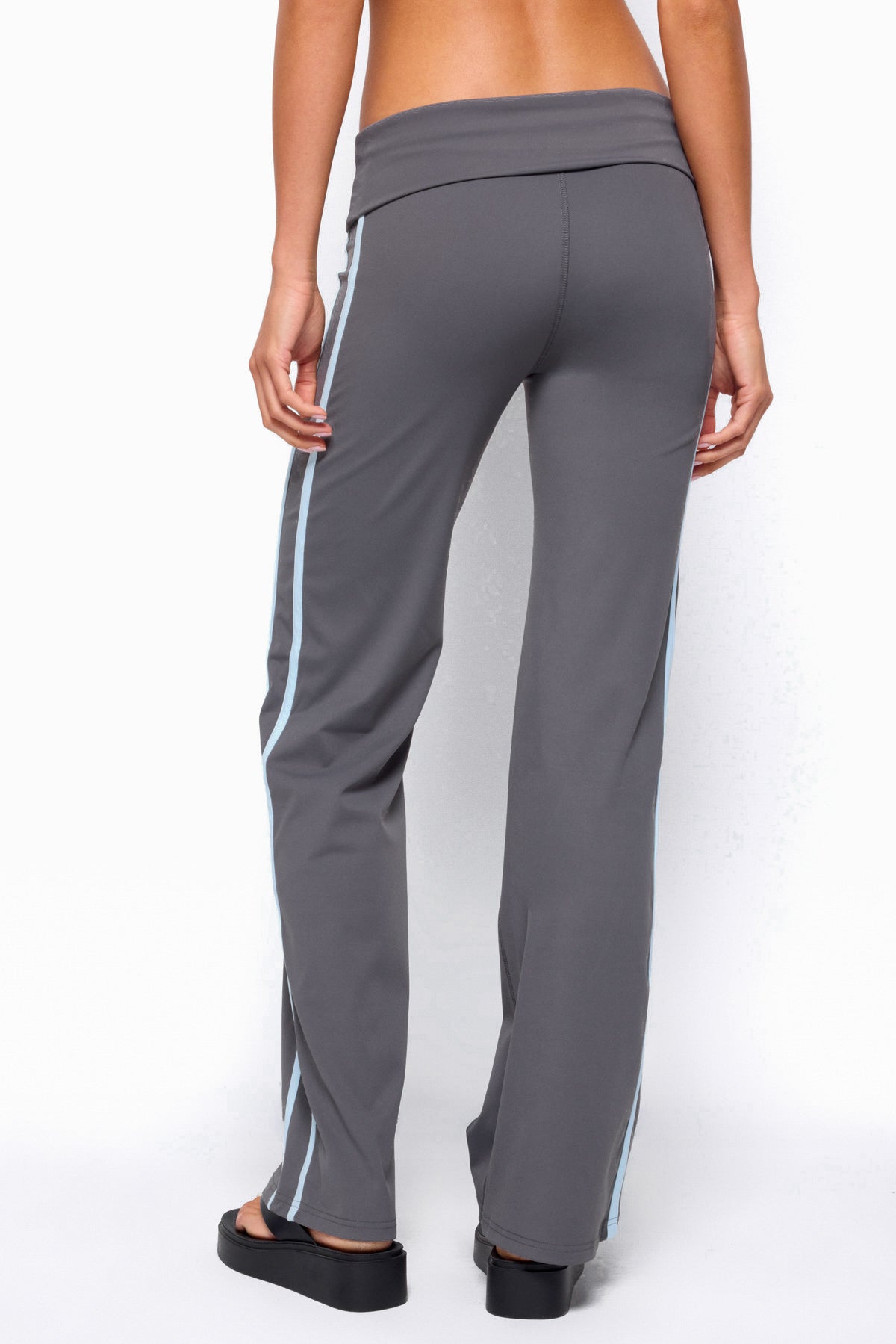 Anica Stripey Mid Rise Foldover Pants
