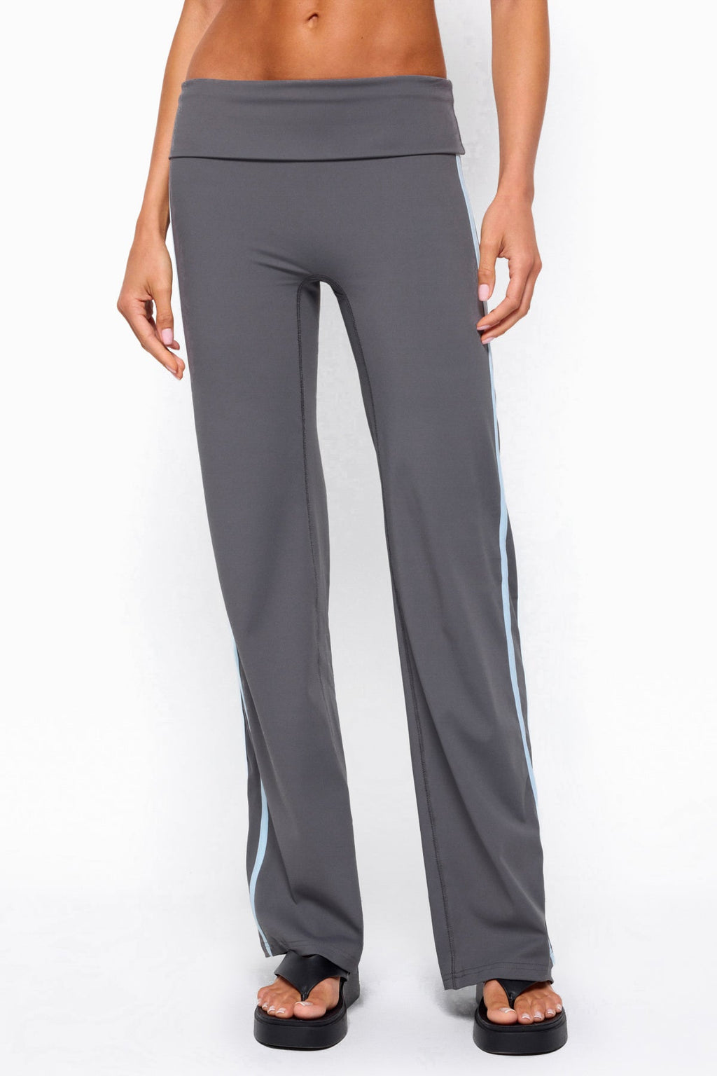Anica Stripey Mid Rise Foldover Pants