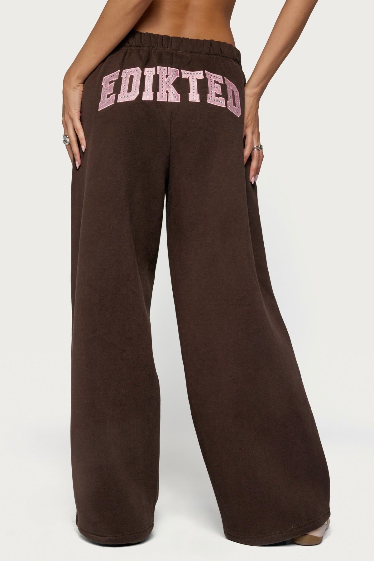 Edikted Glow Rhinestone Sweatpants