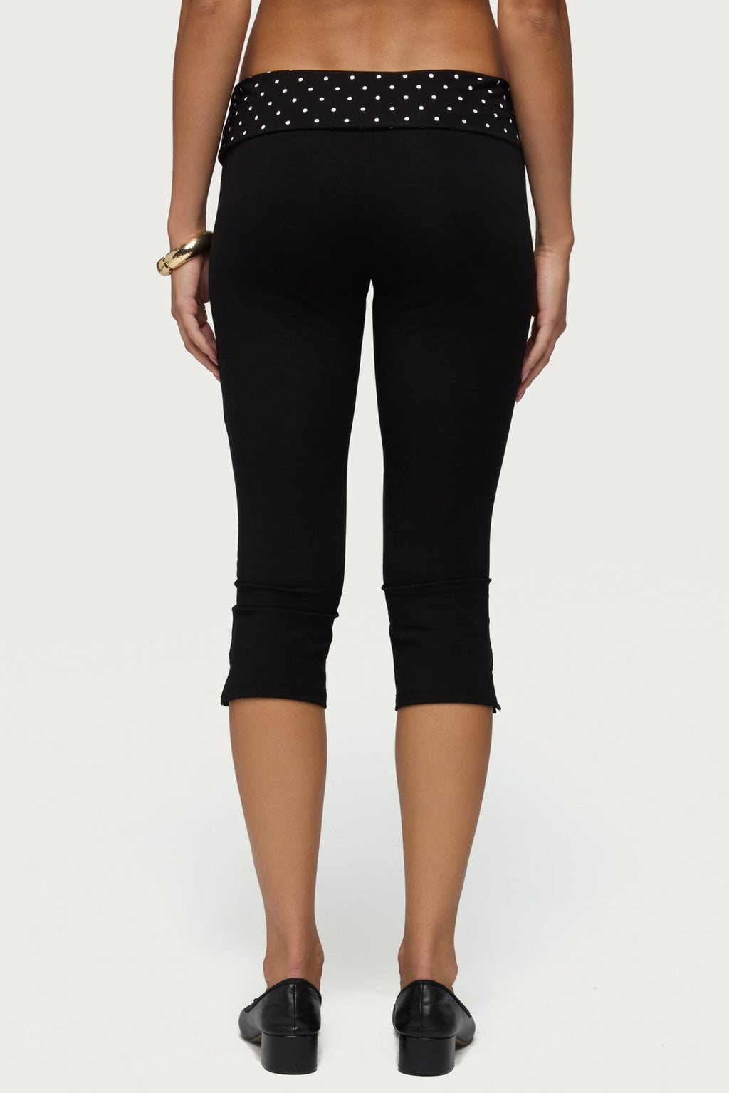 Genni Polka Dot Foldover Capri Pants