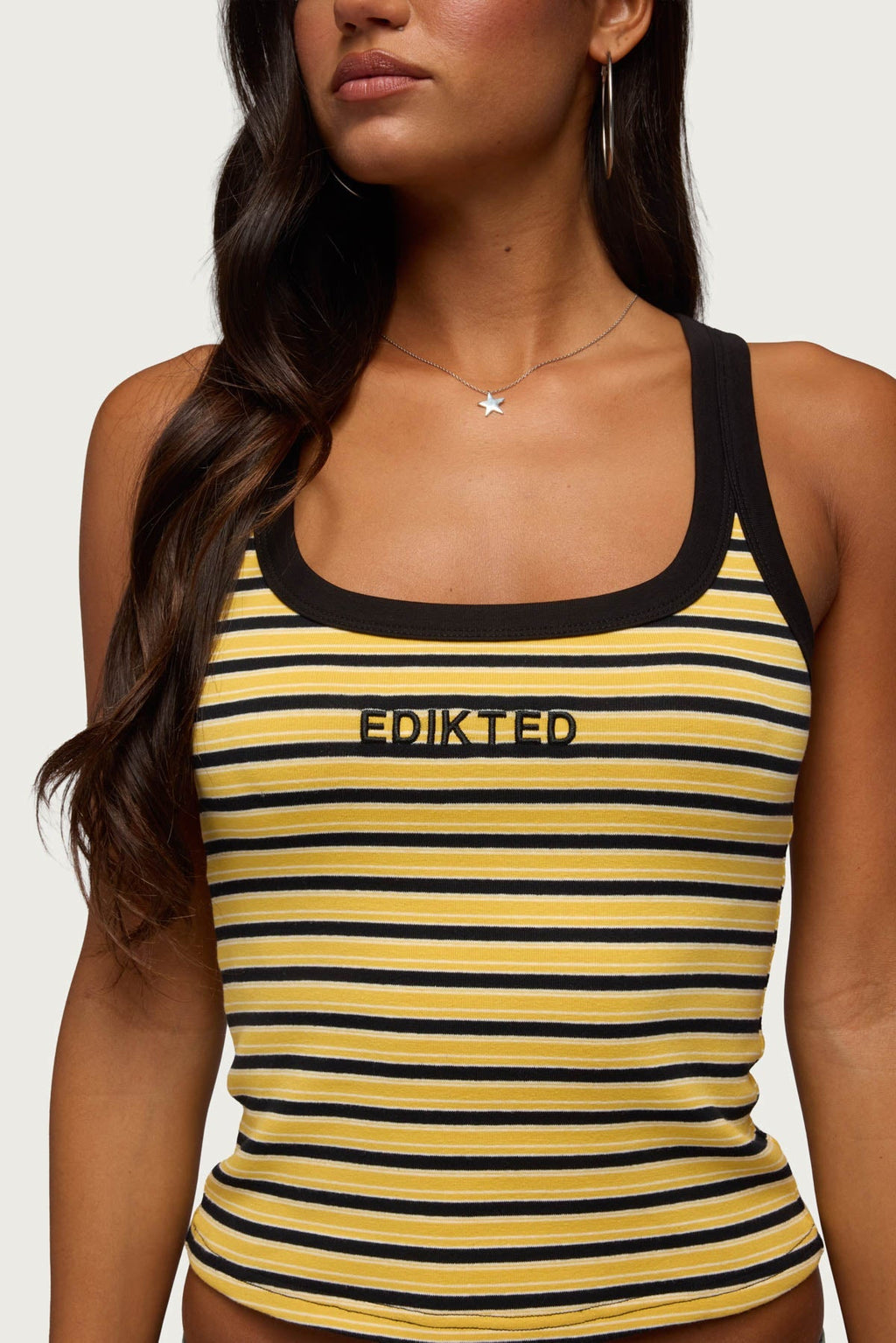 Edikted Energy Striped Ribbed Tank Top