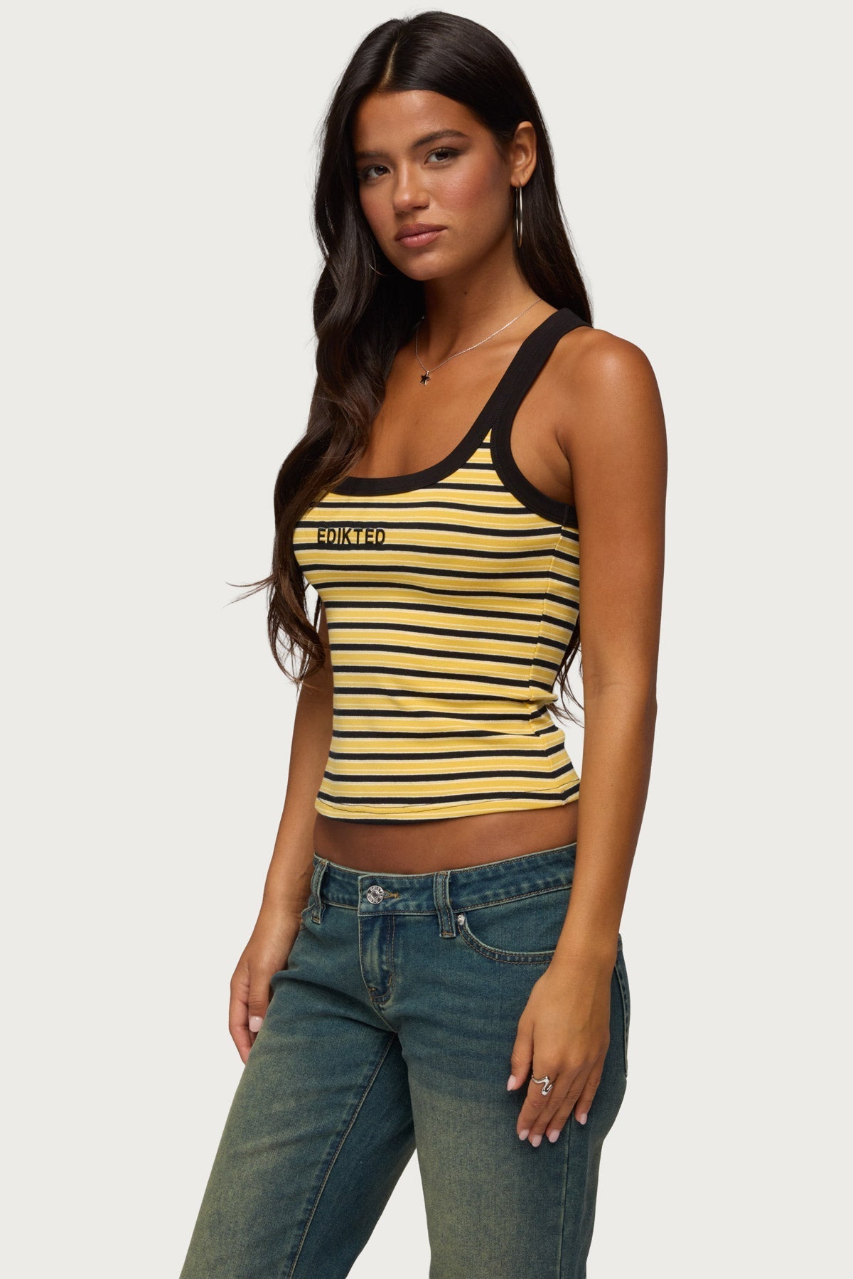 Edikted Energy Striped Ribbed Tank Top
