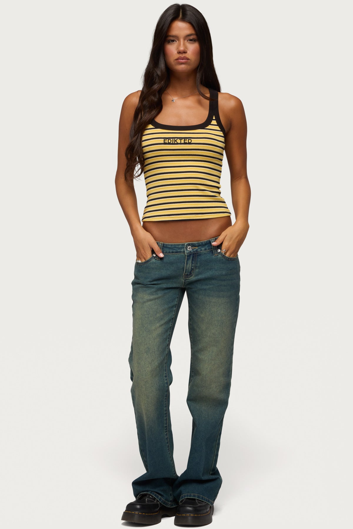 Edikted Energy Striped Ribbed Tank Top