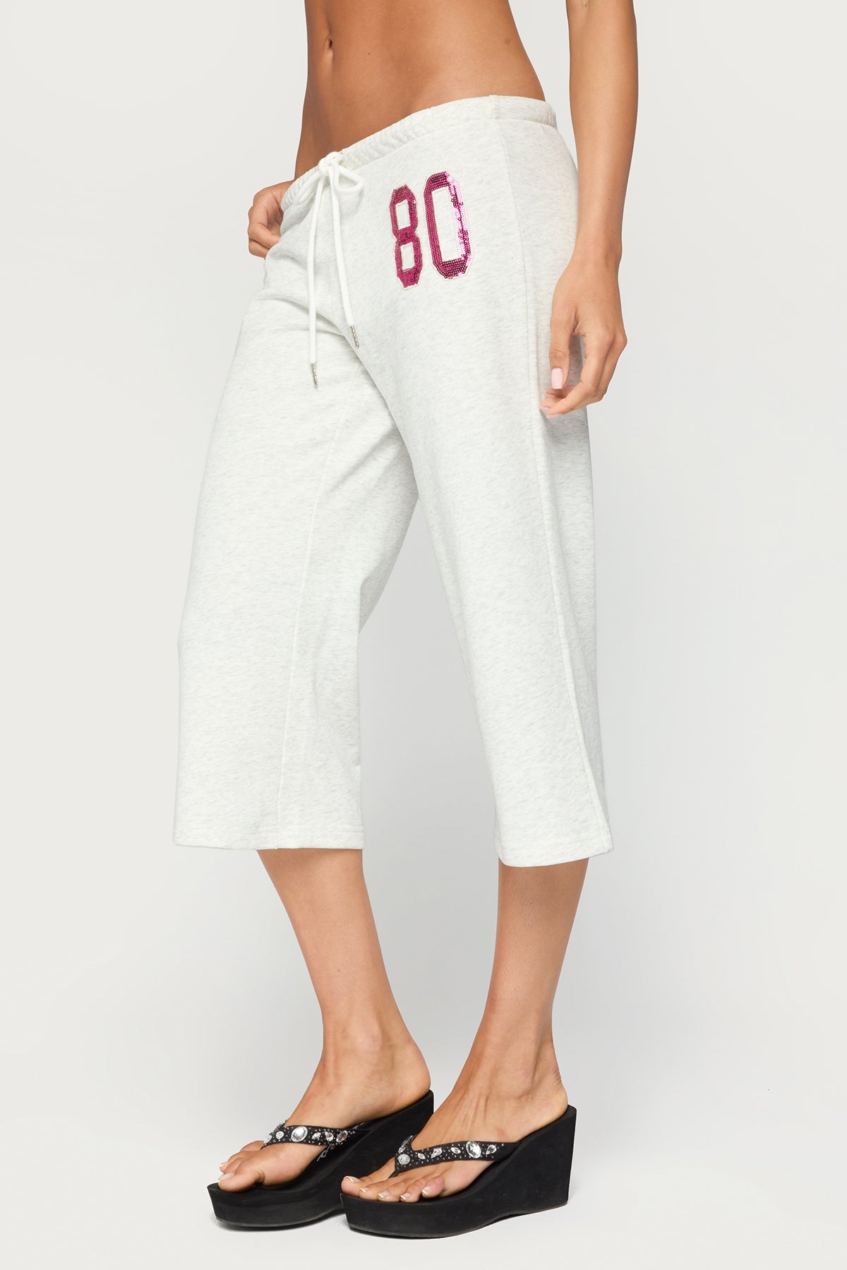 80 Sequin Capri Sweatpants