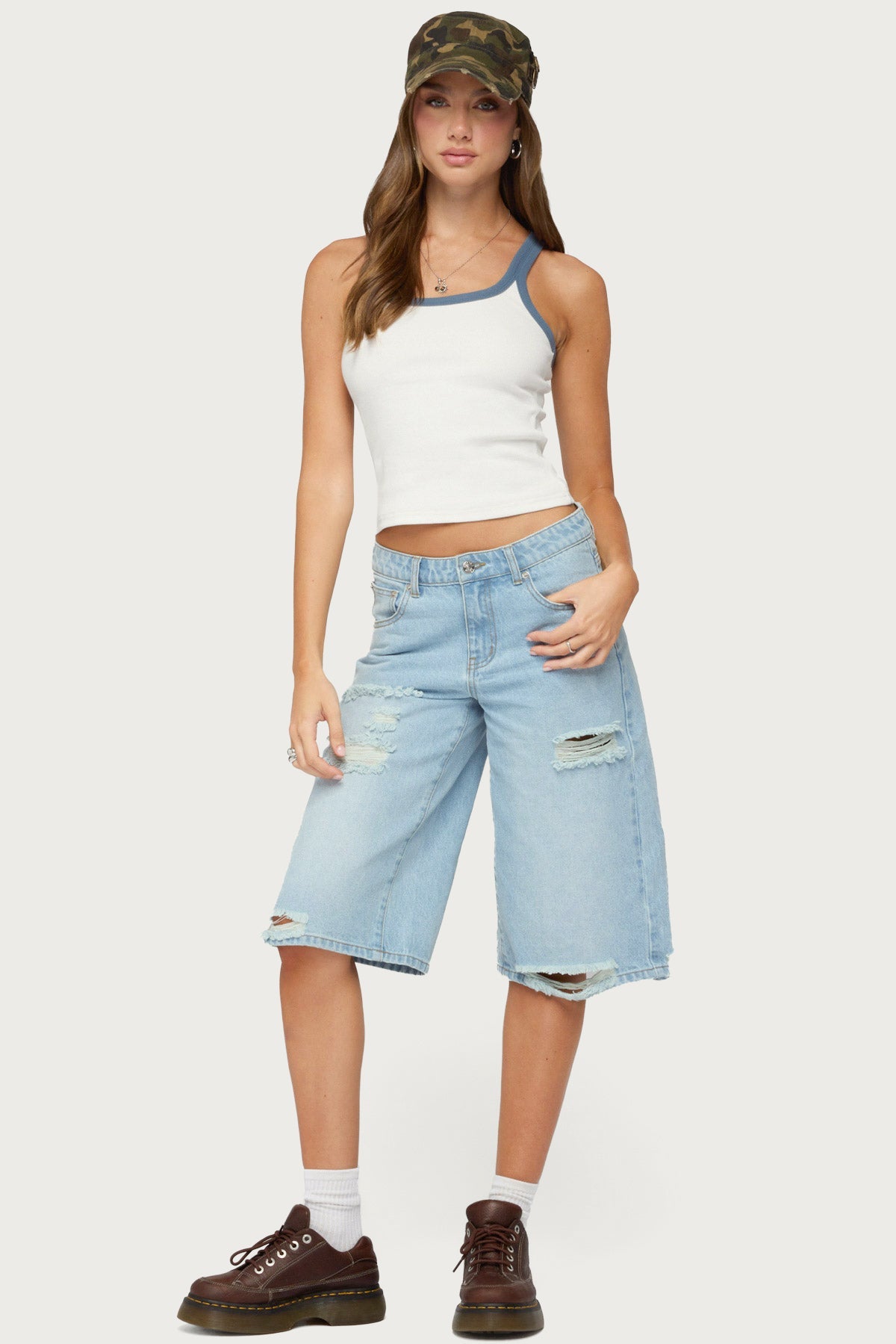 Eida Contrast Ribbed Tank Top