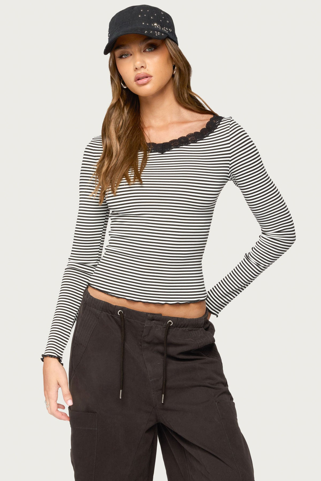 Jaela Lacey Striped Top