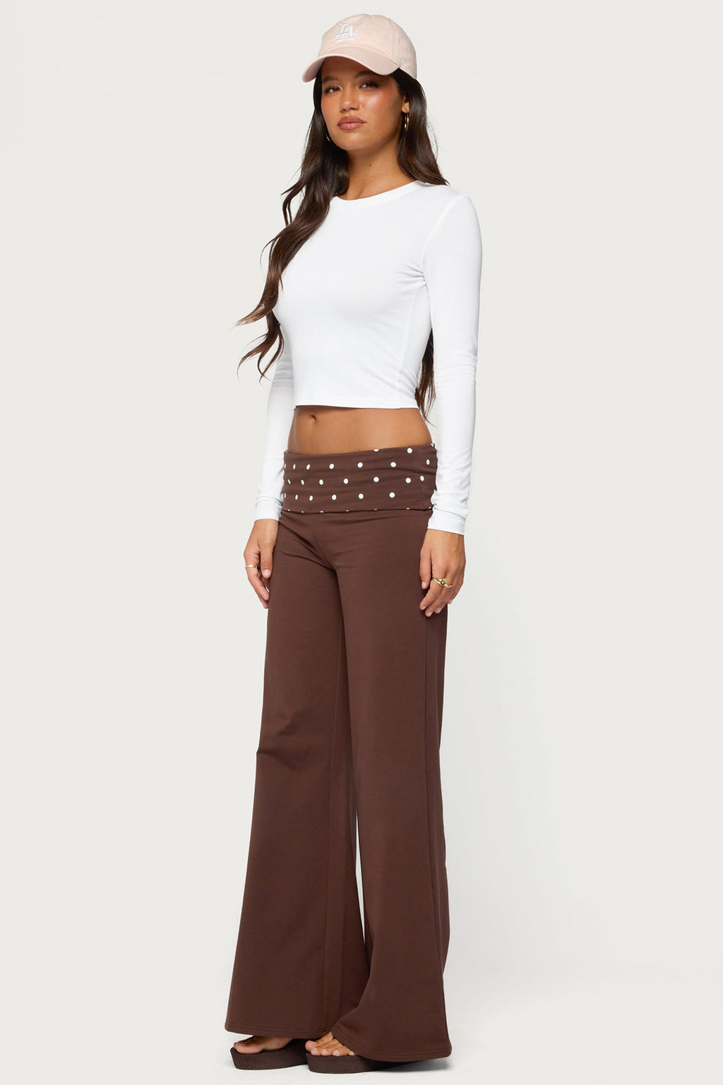 Reeva Polka Dot Foldover Pants